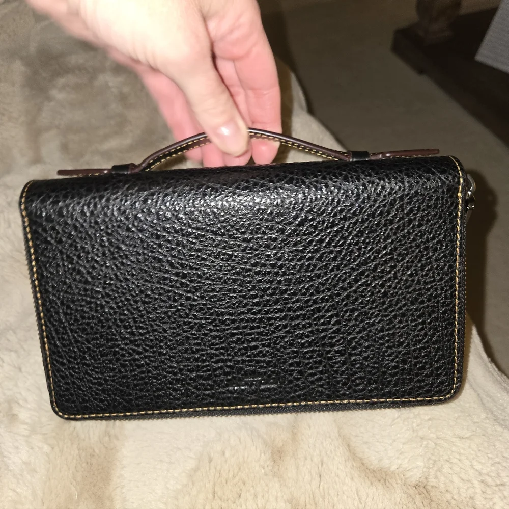 NWOT Coach Black Vintage Huge Leather Men's Zip Wallet